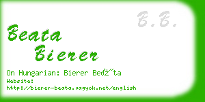 beata bierer business card